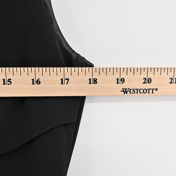 ELIE TAHARI Dress Size 8 Black Scoop Neck Pleated Front Detail Sleeveless Mini - Picture 12 of 13